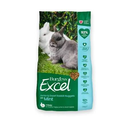 Burgess Excel Junior Dwarf Rabbit Nuggets with Mint 1.5kg